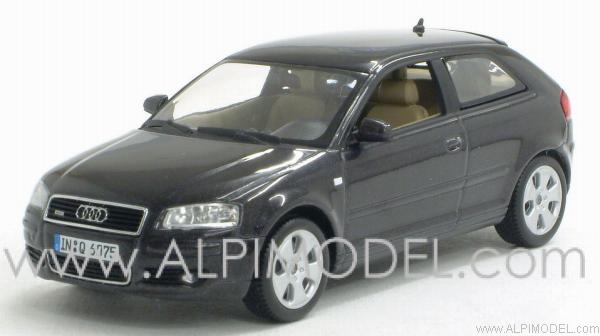 01487002 Audi A3 2003 Dark Grey metallic made for Audi by Minichamps 