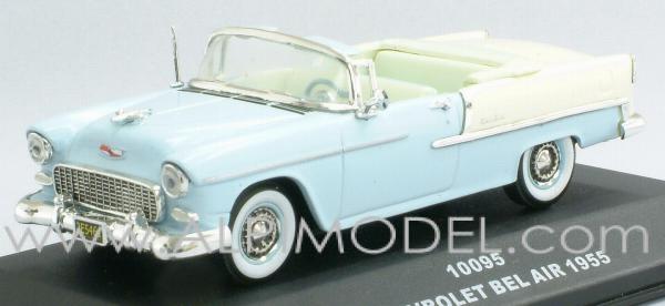 10095 Chevrolet Bel Air 1955 open convertible light blue white 